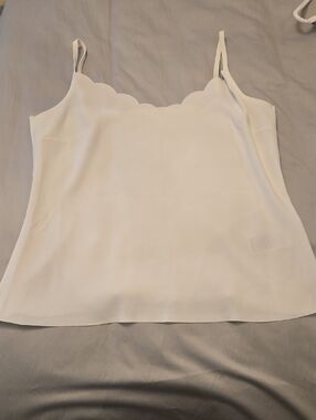 Ted Baker White Scallop-Trim Silk Camisole